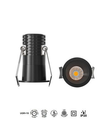 CANE * EMPOTRABLE LED 7W 3000K  NEGRO